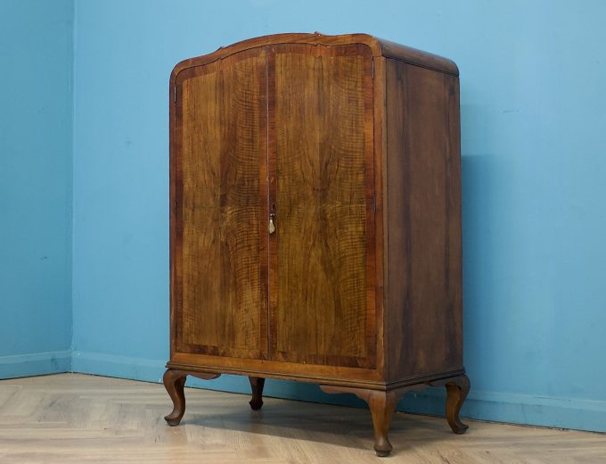 Art Deco Walnut Tallboy Linen Cabinet, 1930s #1769 6