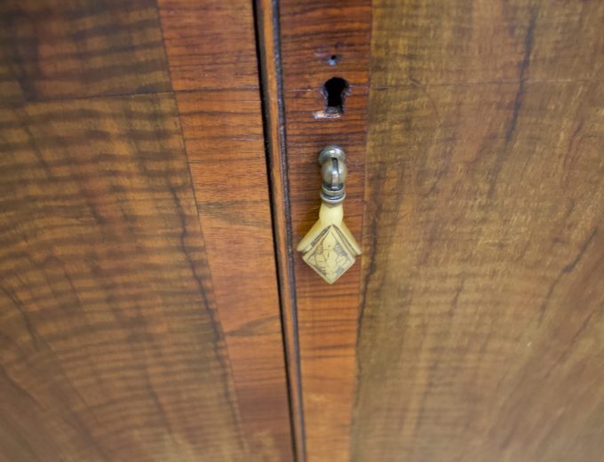 Art Deco Walnut Tallboy Linen Cabinet, 1930s #1769 5