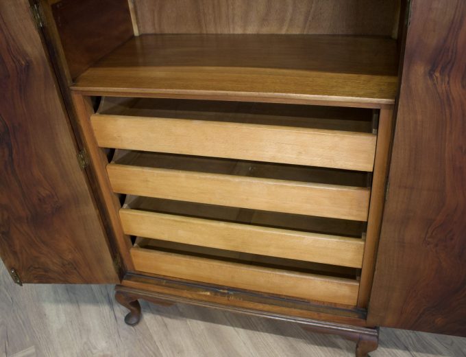 Art Deco Walnut Tallboy Linen Cabinet, 1930s #1769 3