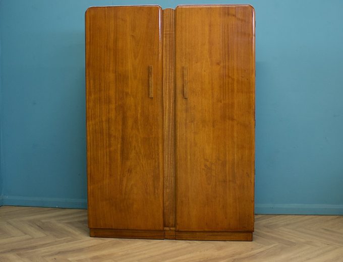 Vintage Art Deco Walnut Wardrobe, 1930s #1762 7