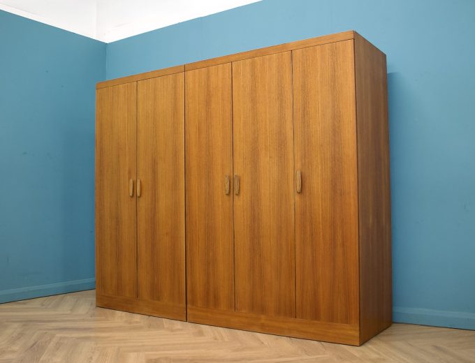 Mid Century Teak Quadrille Double Door Wardrobe from G Plan, 1960s #1765 1