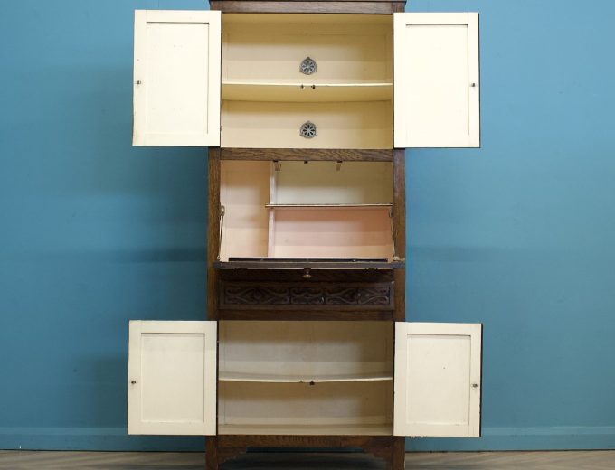 Oak Kitchen Larder Cupboard Drinks Cabinet, 1920s #1773 4