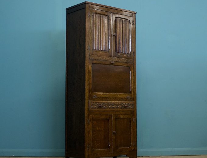 Oak Kitchen Larder Cupboard Drinks Cabinet, 1920s #1773 0