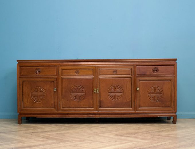 Mid Century Teak Chinese Style Sideboard, 1970s #1771 10