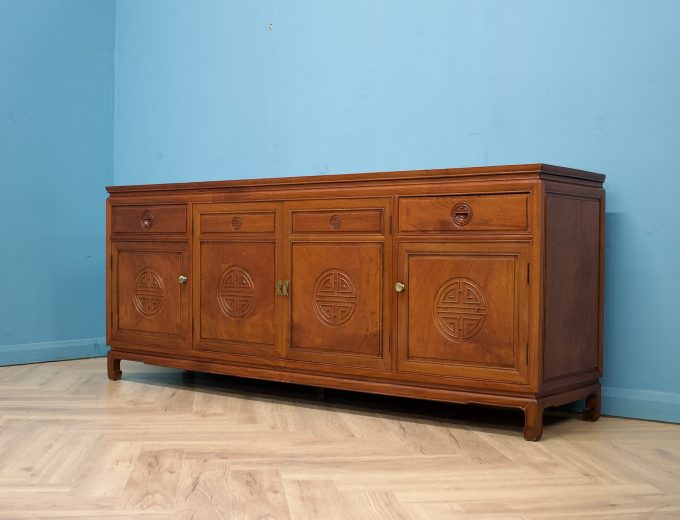Mid Century Teak Chinese Style Sideboard, 1970s #1771 9