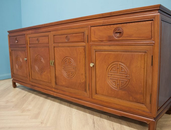 Mid Century Teak Chinese Style Sideboard, 1970s #1771 8