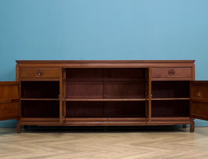 Mid Century Teak Chinese Style Sideboard, 1970s #1771 5