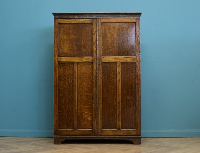 Vintage Oak Compact Compactum Wardrobe Arts and Crafts Style, 1930s, #1778 8
