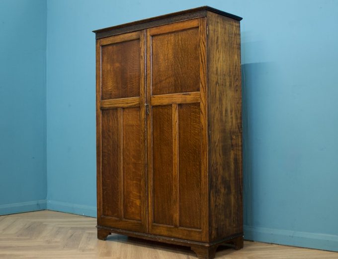 Vintage Oak Compact Compactum Wardrobe Arts and Crafts Style, 1930s, #1778 7