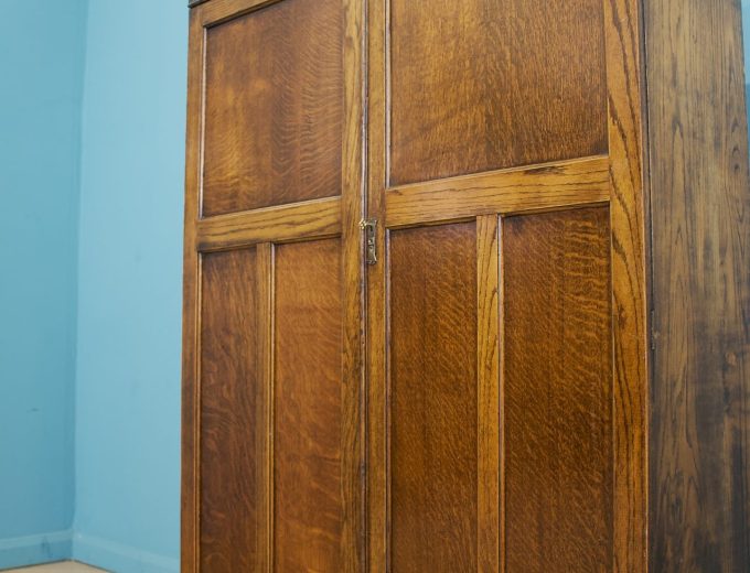 Vintage Oak Compact Compactum Wardrobe Arts and Crafts Style, 1930s, #1778 6