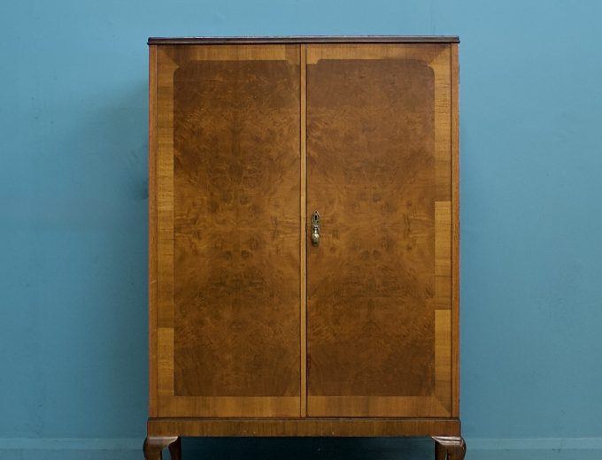 Art Deco Walnut Tallboy Linen Cabinet, 1930s #1782 8