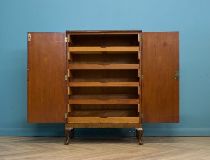 Art Deco Walnut Tallboy Linen Cabinet, 1930s #1782 4