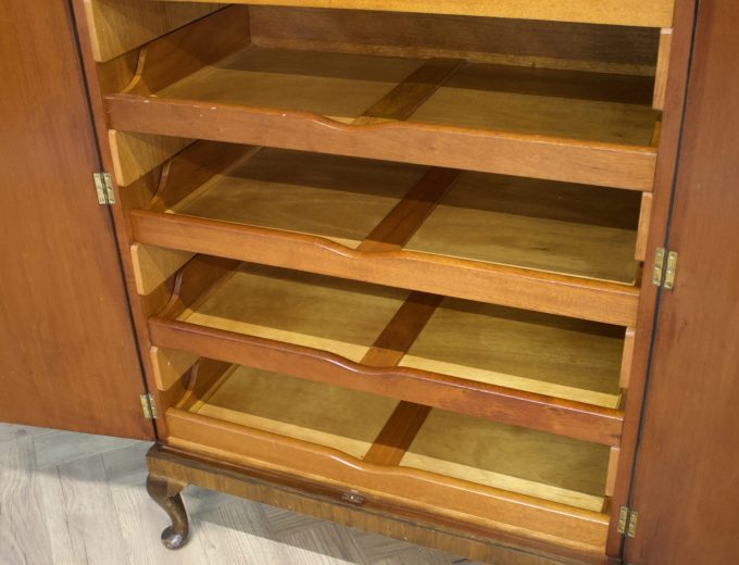 Art Deco Walnut Tallboy Linen Cabinet, 1930s #1782 3
