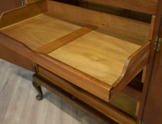 Art Deco Walnut Tallboy Linen Cabinet, 1930s #1782 2