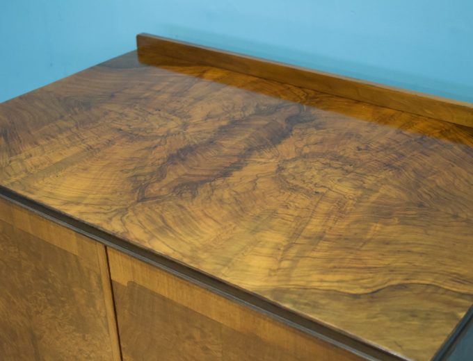 Art Deco Walnut Tallboy Linen Cabinet, 1930s #1782 1