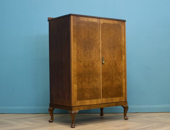 Art Deco Walnut Tallboy Linen Cabinet, 1930s #1782 0