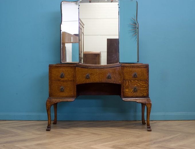 Art Deco Oak Dressing Table, 1930s #1784 7