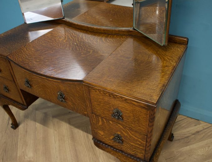 Art Deco Oak Dressing Table, 1930s #1784 4