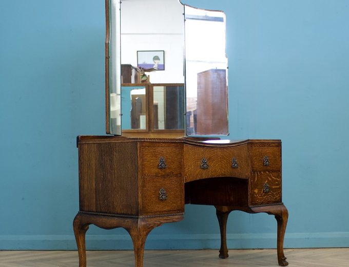 Art Deco Oak Dressing Table, 1930s #1784 0
