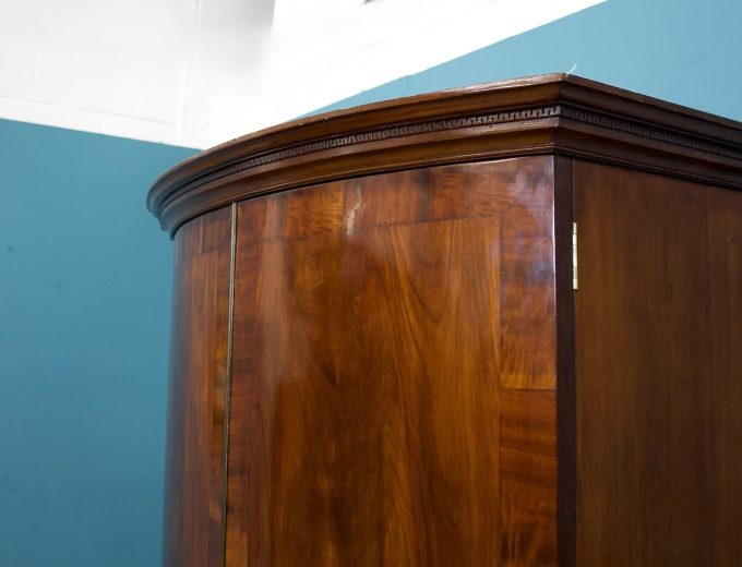 Antique 19th Century Bow Fronted Mahogany Wardrobe, 1900s #1785 7