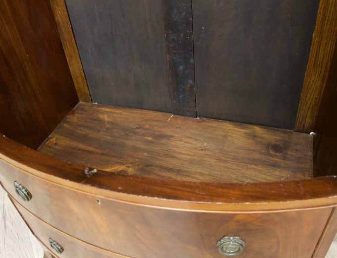 Antique 19th Century Bow Fronted Mahogany Wardrobe, 1900s #1785 4