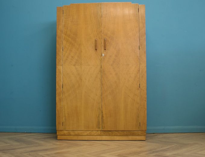 Vintage Art Deco Walnut Wardrobe, 1930s #1786 7