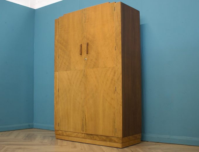 Vintage Art Deco Walnut Wardrobe, 1930s #1786 6