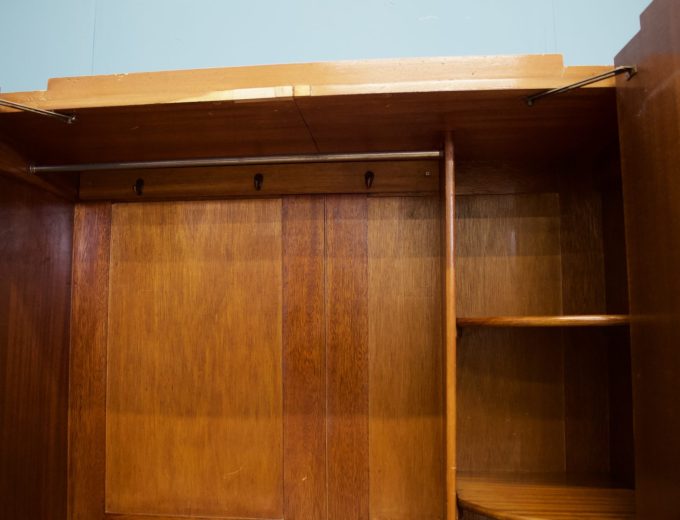 Vintage Art Deco Walnut Wardrobe, 1930s #1786 1