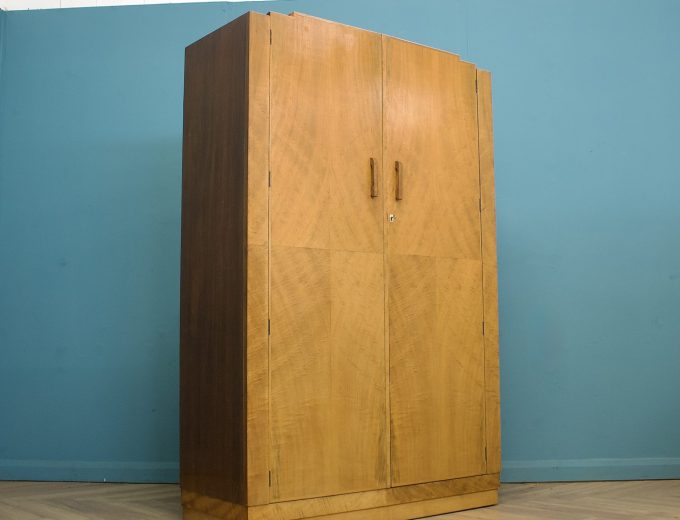 Vintage Art Deco Walnut Wardrobe, 1930s #1786 0