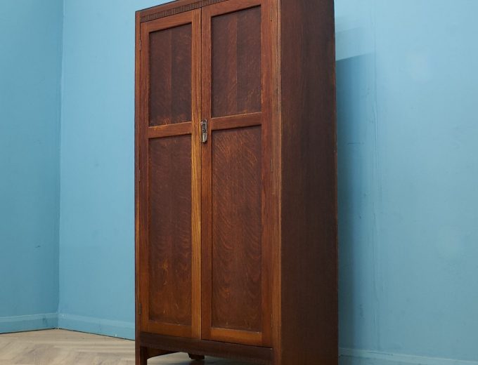 Vintage Art Deco Style Oak Compact Compactum Wardrobe, 1930s, #1788 8