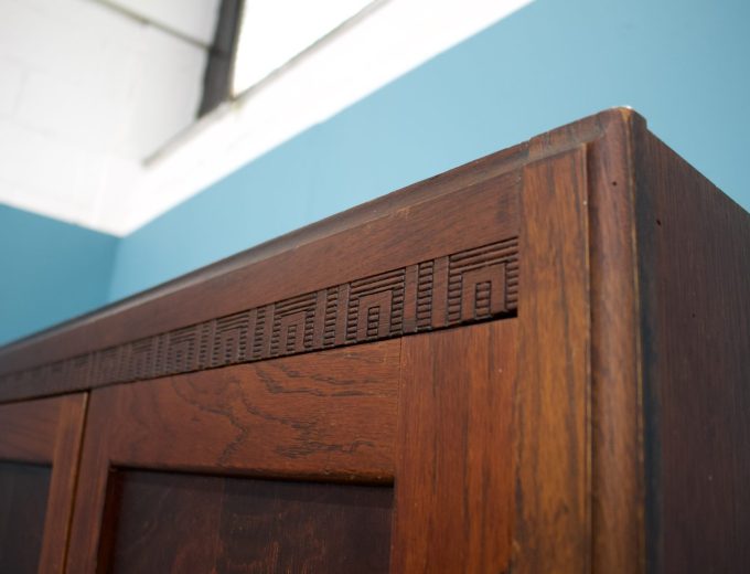 Vintage Art Deco Style Oak Compact Compactum Wardrobe, 1930s, #1788 5