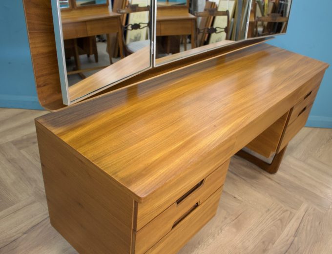 Mid Century Teak Dressing Table or Desk from Uniflex, 1960s #1790 1
