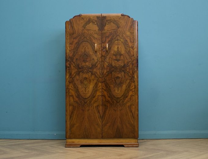 Vintage Art Deco Walnut Compact Compactum Wardrobe, 1930s #1797 7