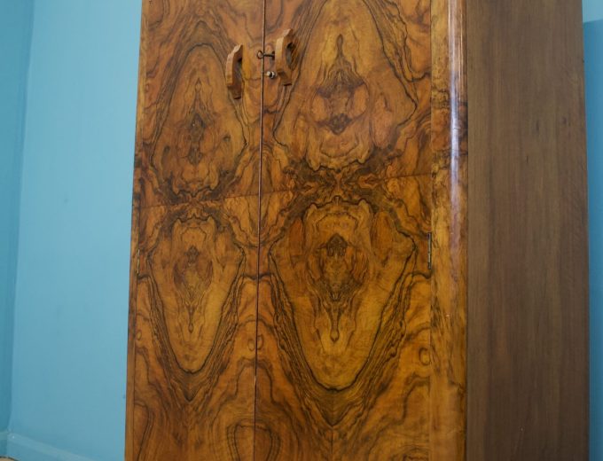 Vintage Art Deco Walnut Compact Compactum Wardrobe, 1930s #1797 5