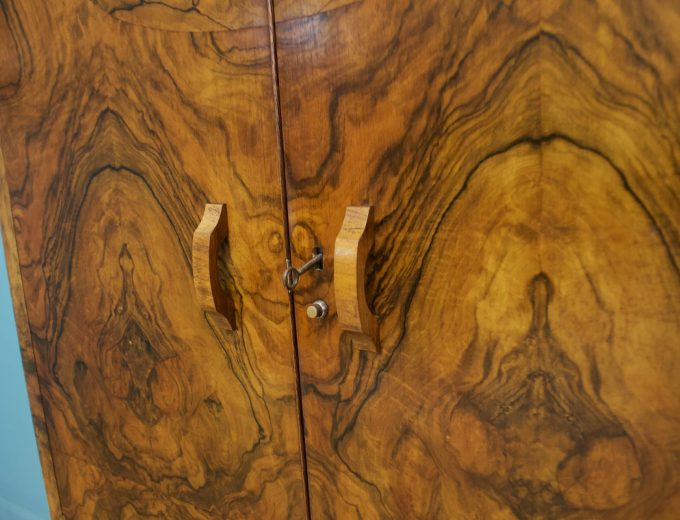 Vintage Art Deco Walnut Compact Compactum Wardrobe, 1930s #1797 4