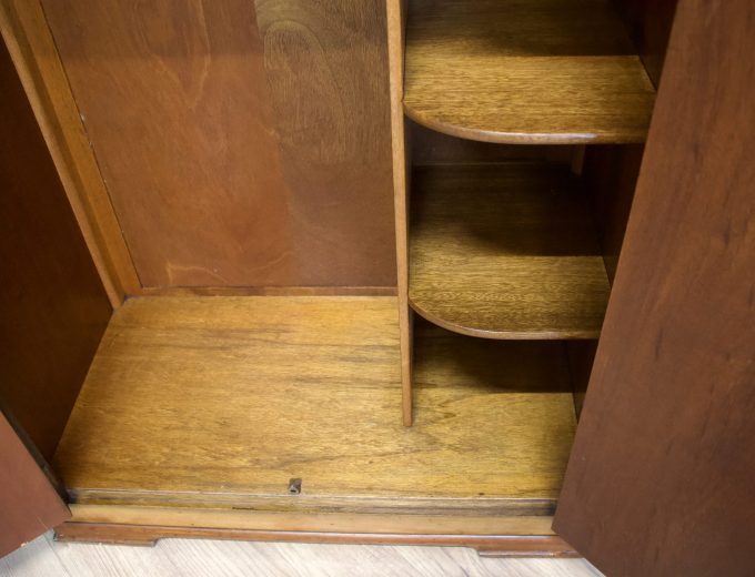 Vintage Art Deco Walnut Compact Compactum Wardrobe, 1930s #1797 2