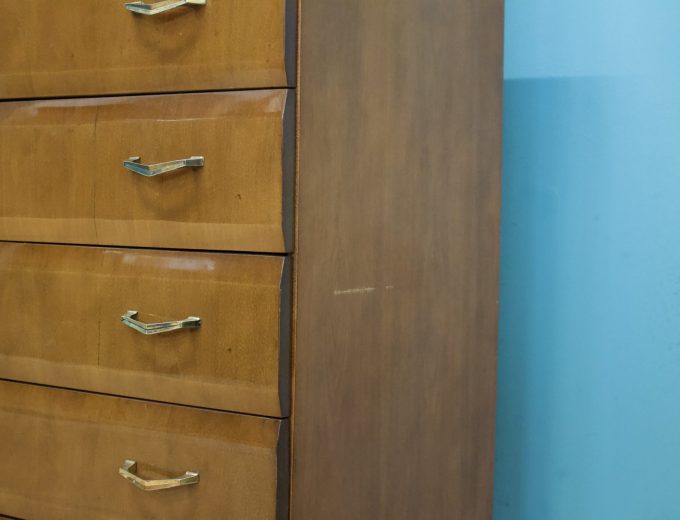 Mid Century Walnut Tallboy Chest of Drawers from Meredew, 1960s #1796 5
