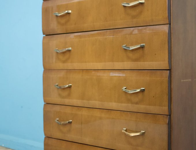 Mid Century Walnut Tallboy Chest of Drawers from Meredew, 1960s #1796 4