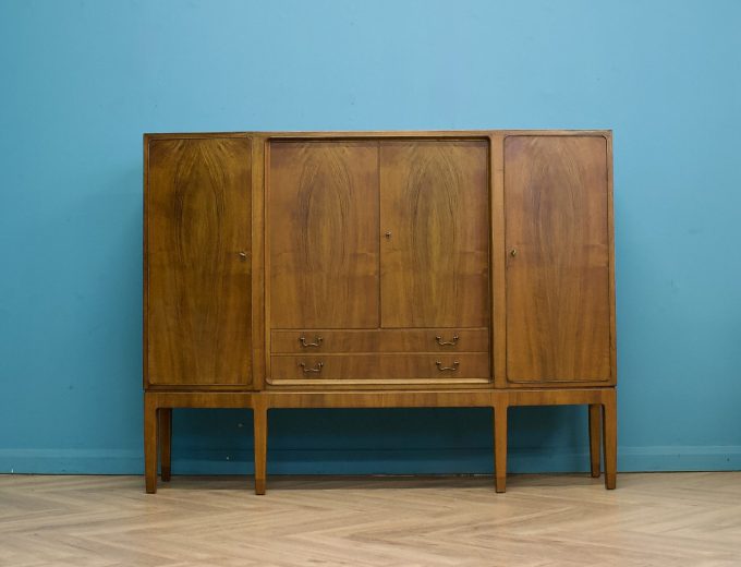 Mid Century Walnut Highboard Sideboard Cabinet, 1960s #1801 9