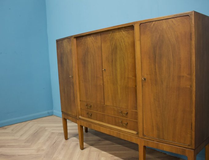 Mid Century Walnut Highboard Sideboard Cabinet, 1960s #1801 7