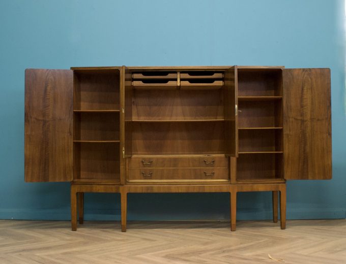 Mid Century Walnut Highboard Sideboard Cabinet, 1960s #1801 6