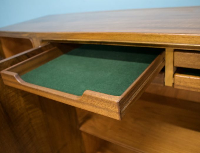 Mid Century Walnut Highboard Sideboard Cabinet, 1960s #1801 4
