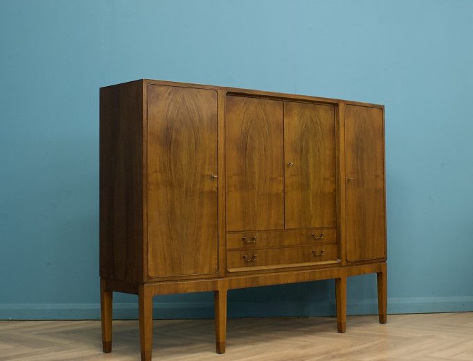Mid Century Walnut Highboard Sideboard Cabinet, 1960s #1801 0