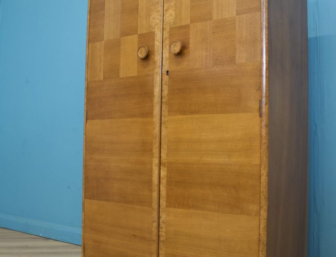 Art Deco Walnut Tallboy Linen Cabinet Chest, 1930s #1821 4
