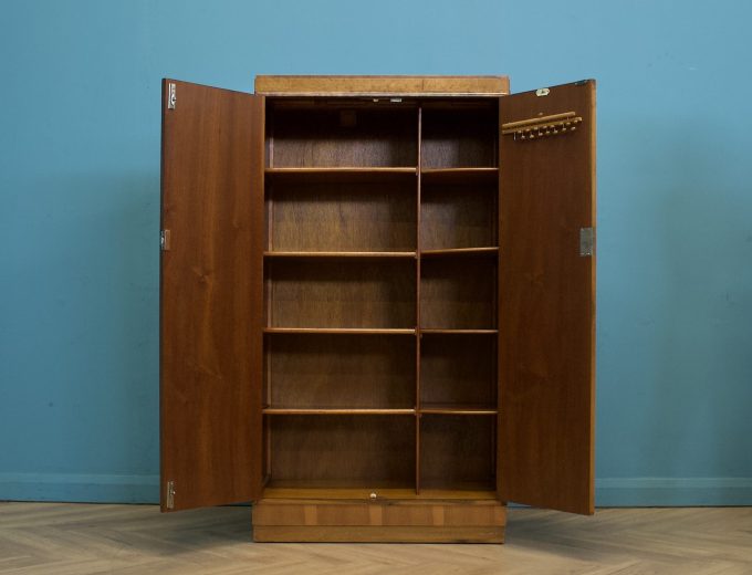 Art Deco Walnut Tallboy Linen Cabinet Chest, 1930s #1821 2