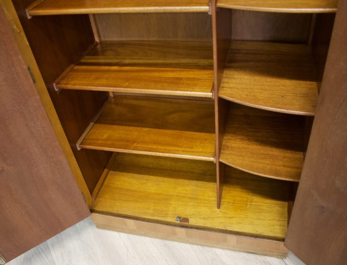 Art Deco Walnut Tallboy Linen Cabinet Chest, 1930s #1821 1
