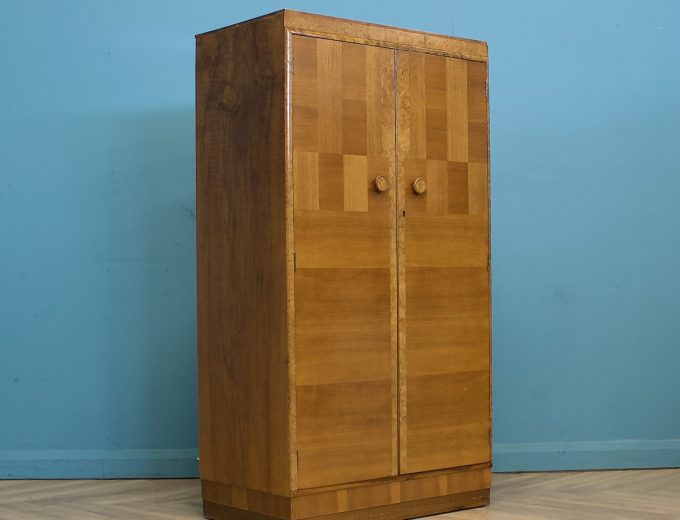 Art Deco Walnut Tallboy Linen Cabinet Chest, 1930s #1821 0