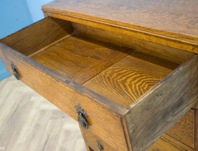 Antique Vintage Edwardian Oak Arts and Crafts Chest Of Drawers, 1900s #1818 2