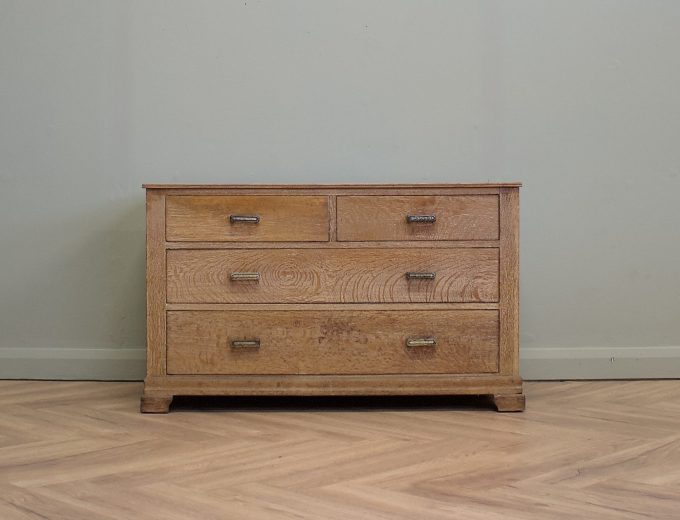 Vintage Art Deco Heals Style Limed Oak Chest of Drawers, 1930s, #1825 5