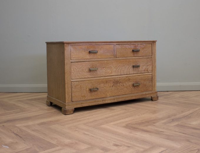 Vintage Art Deco Heals Style Limed Oak Chest of Drawers, 1930s, #1825 0